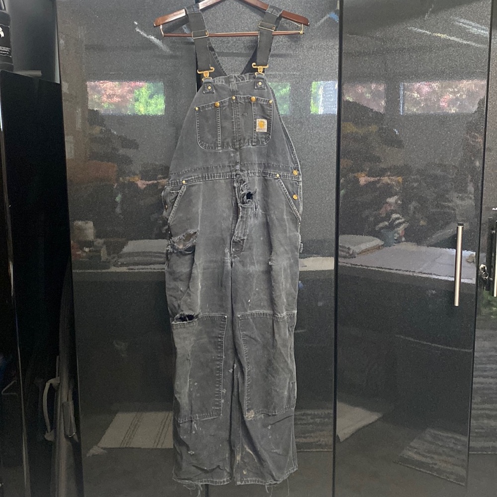 Vintage carhartt overalls black,  42W32L